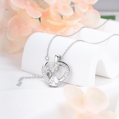 Image of Sterling Silver Pendant Necklace Charms Hypoallergenic Fashion Jewelry Dainty Valentines Day Birthday Gift for Women