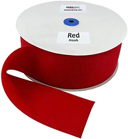 DuraGrip® Brand - 4" Red Hook Sew-On | Hook Side Only, Loop Side Sold Separately