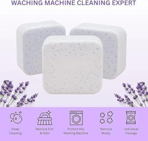 Image of Lavender Washing Machine Cleaner Tablets 16 PCS - Washer Cleaner & Descaler for Front Load & Top Load Washers, Deep Cleaning Deodorizer, Odor Remover, Limescale Remover, HE Tub Cleaner