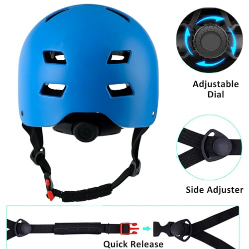 Image of Skateboard Bike Helmet,3 Sizes for Adults Youth Teen Kids Toddler