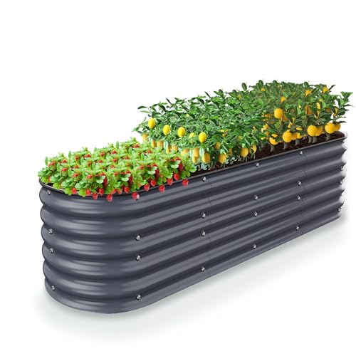 Nossta 17" Tall Galvanized Metal Garden Bed