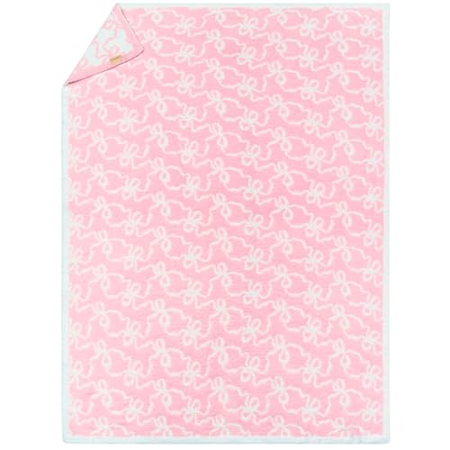 Image of Bow Blanket Pink Bows Soft Throw Blanket Reversible Premium Cozy Fabric for Best Comfort - for Infant,Toddler,Newborn,Nursery,Girl,Throw,Crib,Stroller,Gift (Pink Bows Teddy, 50x60 in)