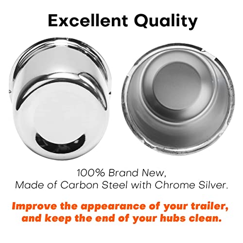 Gtownworks 4 Pack 3.31" Push Through Center Caps For 3.31Inch Center Bore Auto, Truck Or Trailer Wheels Rims (Chrome Silver) #TOP5