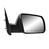 Fit System Passenger Side Mirror for Toyota Tundra, Textured Black w/Chrome Cover, w/Blind spot Detection, Foldaway, Passenger Side, Heated Power