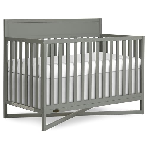 Image of Dream On Me Owen 5-in-1 Convertible Full-Size Baby Crib in Sea Grass, GreenGuard Gold & JPMA, Converts to Toddler, Day, & Full-Size Bed Non-Toxic Paint, Safe Sleep Environment