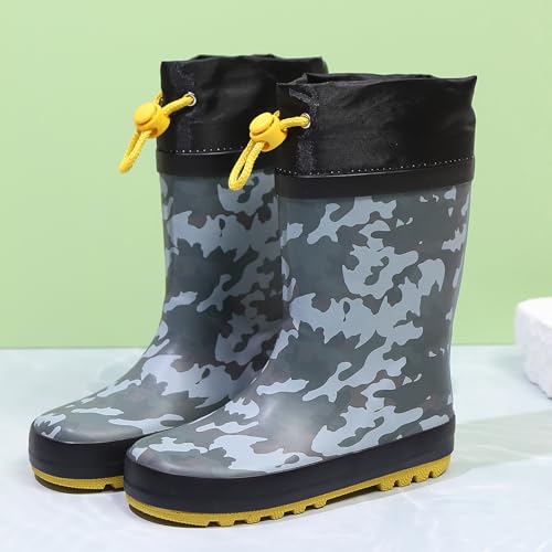 Waterproof Rain Boots for Toddler and Kids - Boys Girls Rubber Rain Boots with Easy on Handles for Outdoor Playing2