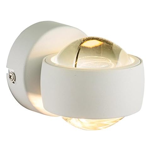 etc-shop LED Design Wand Leuchte Wohn Ess Zimmer Beleuchtung Glas Kugel UP DOWN Strahler Lampe weiß Cover