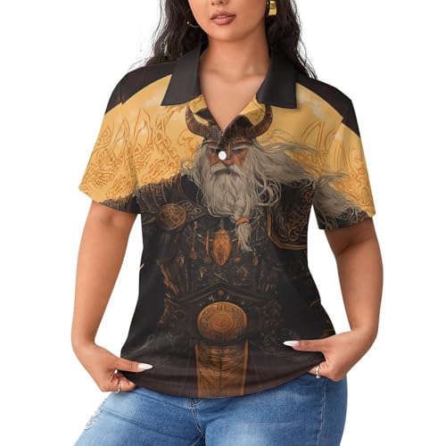 Polo de manga corta para mujer Odin Nordic polo transpirable de ocio casual en color liso