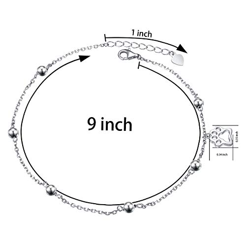 Image of FLYOW S925 Sterling Silver Anklet for Women Summer Boho Beach Charm Adjustable Foot Ankle Bracelet Jewelry Birthday Gift