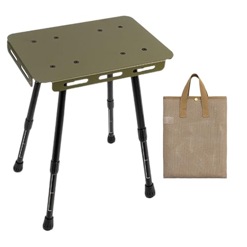 Mesa auxiliar en forma de C – Mesa de playa plegable pequeña portátil | Mesas plegables al aire libre | Escritorio antideslizante de alta resistencia Taburete portátil para dormitorios, salas de