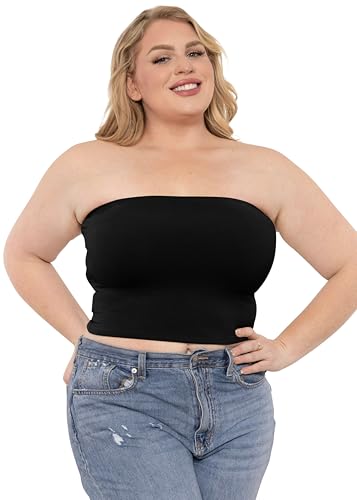 STRETCH IS COMFORT Women's Regular and Plus Size Crop Tube Top | Sizes Small - 5X2