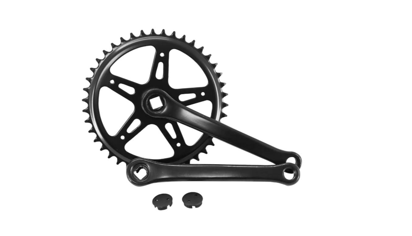 cyclingcolors guarnitura per bicicletta con braccio di manovella, 42 denti, lunghezza 170 mm, acciaio, nero, 2,38 (3/32")
