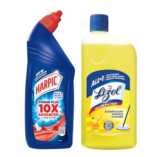 Lizol Cleaning Combo (Lizol - 975 ml (Citrus), Harpic Power Plus - 1 L (Original)) (B0725CLLZC) Amazon Price History, Amazon Price Tracker