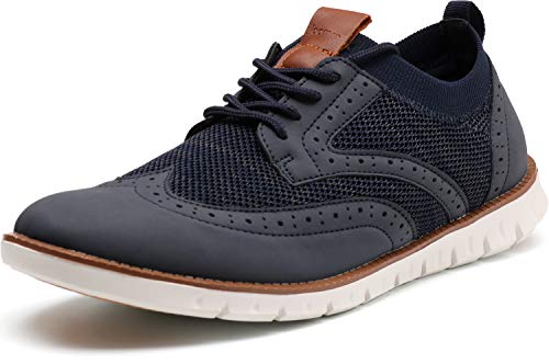 Joomra Men's Knit/Leather Wingtip Oxford Dress Shoes Lightweight Breathable Casual Sneakers for Male Restaurant Size 12.5 Classic Perforated Fashion Church Loafers Formal Zapatos de Hombre Navy 47 Joomra Men's Knit/Leather Wingtip Oxford Dress Shoes Lightweight Breathable Casual Sneakers for Male Restaurant Size 12.5 Classic Perforated Fashion Church Loafers Formal Zapatos de Hombre Navy 47