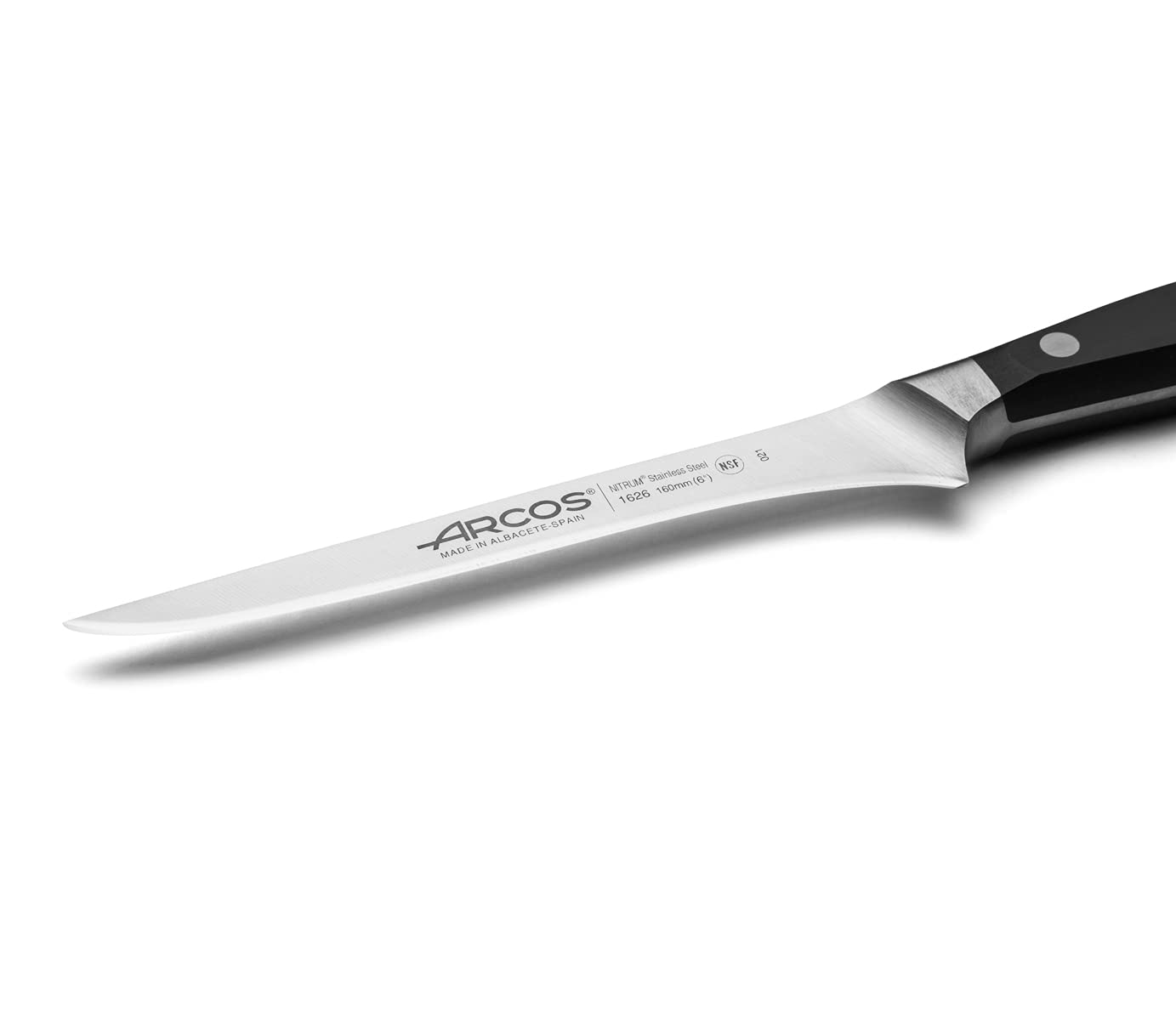 Arcos Cuchillo Deshuesador Profesional - Hoja Silk Edge Acero Inoxidable Nitrum 160 mm, Precisión y Durabilidad, Mango Ergonómico POM Negro, Serie Manhattan