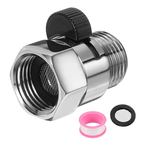 QUARKZMAN Valvola Di Arresto Per Doccia In Ottone Cromato, Valvola Di Controllo Doccia G1/2 Regolatore Di Pressione Acqua Ricambio Per sistemi Doccia (Argento Lucido & Nero, 39mm/1.54)