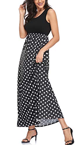 Image of Lacavocor Womens Summer Maxi Dress Tank Top Sleeveless Long Dresses