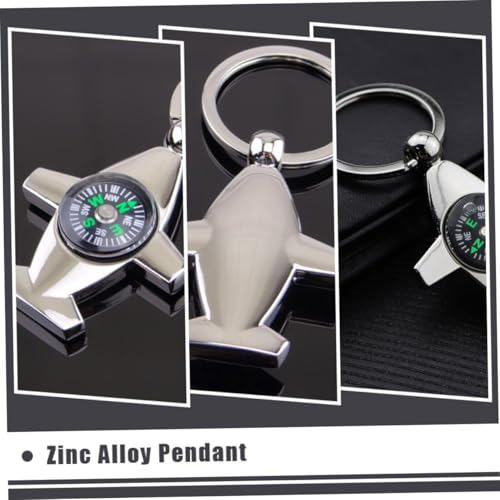 Set de 3 brújulas llavero de aleación de zinc portátil miniatura 4