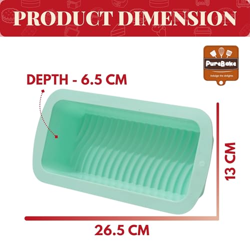 Image of PureBake Silicone Bread & Loaf Pan Mould, BPA-Free, Microwave & Oven Safe, Dishwasher Friendly, Safe for Baking, Random Color, Perfect for Muffins & Cupcakes (1 Pcs Random Colour)