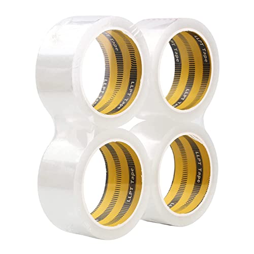 LLPT Cinta Adhesiva de Embalaje 48MM x 60M 4 Rollo Blanco Transparente Sello de Seguridad Adhesivo Fuerte de Fuerza Industrial para Todo Tipo de Buzones de Envío (PT4860WC04)