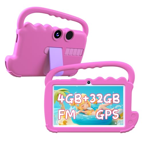 Image of YQSAVIOR Kids Tablet, 7inch 4 GB RAM | Android 12 | 32GB ROM | Bluetooth, IPS Screen, Parental Control, Dual Camera, Shockproof Case | Educational, Games, Pink Case