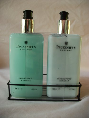 Pecksniff's Sandalwood & Vanilla Handwash and Body Lotion Set, 10.1 Fl Oz Each by Pecksniffs