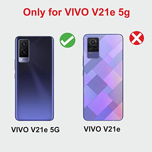 Image of KIVANO Professional Series Wallet Case for Vivo V21e 5G | Luxurious Design | Handcrafted Unique | Premium | PU Leather Flip Cover | Card Slots | Protective Case | Magnetic Closure - Dark Blue