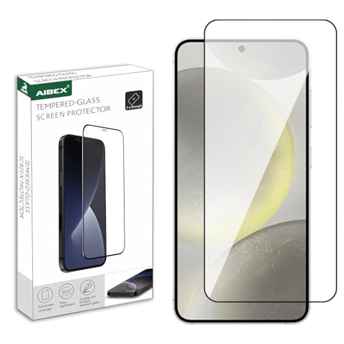 Image of AIBEX Tempered Glass for Samsung S24 5G / Samsung S25 5G | 9H Hardness | Anti-Glare & Anti-Fingerprint | Water Resistant | Edge-to-Edge Full Screen Protector | Bubble-Free Installation