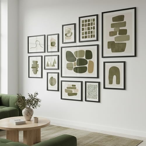 Image of HOTHOUSE Photo Frame For Wall | Aesthetic Collage Picture Frames For Wall Decor | Rectangular Photo Frames For Home Decor Office Livingroom Bedroom | Set of 12 (BLACK, Combo-5)