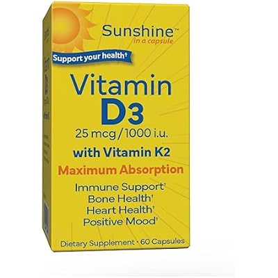 Sunshine Vitamin D3 25mcg 1000 IU with Vitamin K2