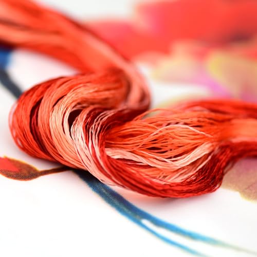 Image of 4 Skeins Mulberry Silk Floss Embroidery Thread Floss-Cross Stitch Threads China Silk Woven Jewelry Threads DIY Sewing Kits (05)