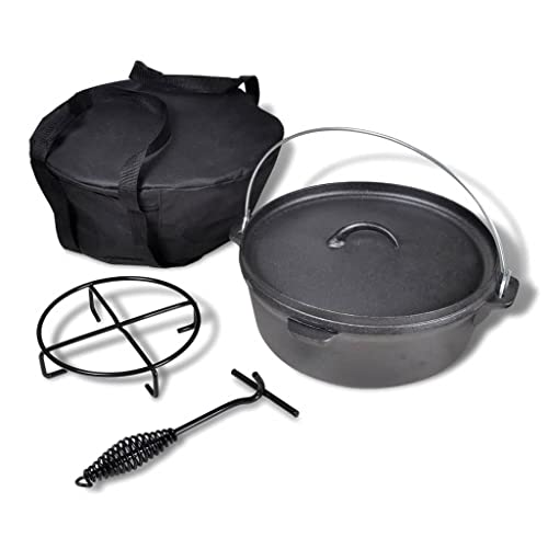 Vidaxl Horno Neerlandés Con Accesorios Incluidos, 5,6 L, Olla Para Camping