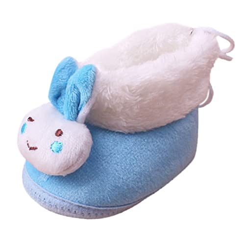 House Socks Shoes for Infant Baby Girls Boys Cotton Booties Newborn Winter Warm Fleece 6 Month Old Boy (Blue, 12-18 Months)