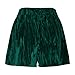 JOAU Women Velvet Shorts Casual Boho Ruffle Skirts Elastic Waist Cute Skorts Summer Y2K Party Mini Skirt Shorts with Pearl Green