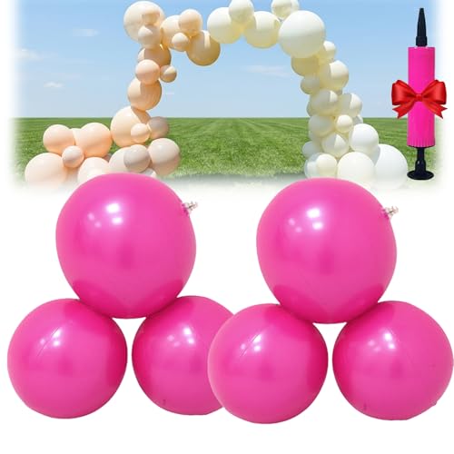 Reusable Inflatable Balloon Garland Arch Kit 43in/15in Linked Pvc Balloons with Elastic Bands Quick & Easy to Inflate and Set up for Weddings & Party (6PCS Red)