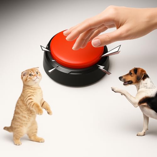 Image of YellowCult Voice Recording Button for pet Communication, 30s Record & Playback Pet Training Buzzer for Dog, Cat Puppy Clicker Toy, Talking Button for Pet Interaction & Learning, Home Use, Gifts