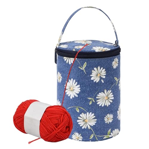 Stricktasche Klein, Tragbar Klein Aufbewahrungstasche für Wolle...