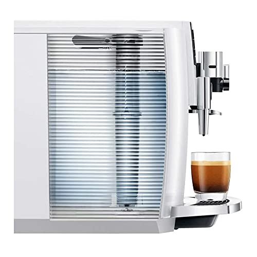 Jura E8 Automatic Espresso Machine,2.8 Inches (Piano White) Bundle With Glass Milk Container And Coffee Canister With Measuring Spoon (3 Items) #TOP6