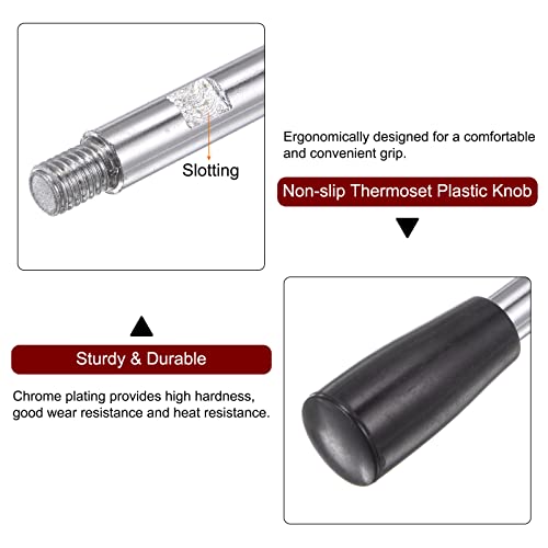Image of HARFINGTON Clamping Handles M8 Thread 116mm (4.6 inch) Length Chrome Plated Revolving Crank Handle Grip Handwheel Screw Stem for Lathe Machine