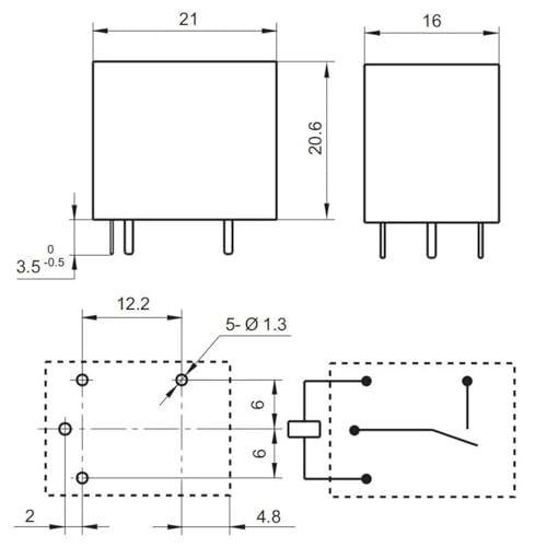 Relé HF152F-T 024-1HTQ componente electrónico de 4 pines 24V para PCB 2