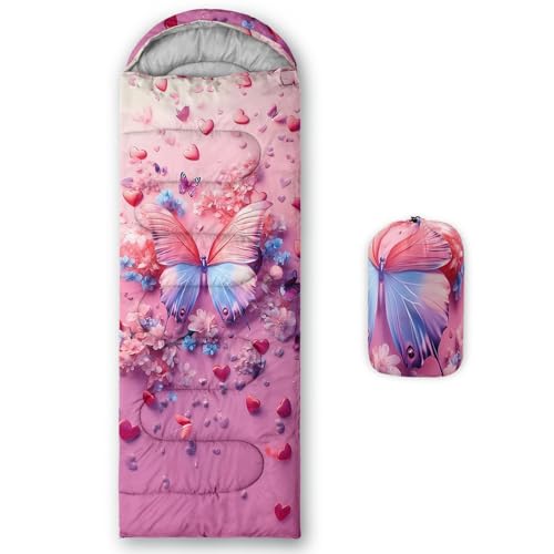 Image of QOOMO Ball Flower Camping Sleeping Bags,3 Season Warm & Cool Weather,Lightweight,Waterproof Sleeping Bags for Adults & Kids,Traveling,and Outdoors,Camping Gear Equipment