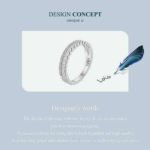 Bague d'éternité double rangée plaquée et oxyde de zirconium d'exception - 5