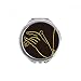 Culture Black Yellow Hand Hand Compact Mirror Round Portable Pocket Glass