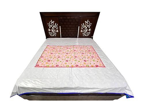 Image of EcoSoft Plastic Sheet,PVC Sheet for Kids,Rubber Sheet for Babies,Bed Wetting Protector(90 x 135 cm) (Pink Big Jungle)
