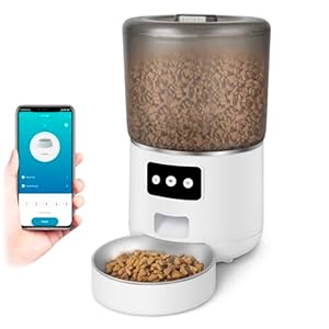 4L Automatic Cat Food Dispenser, WiFi Automatic Cat Feeder with APP Control for Remote Feeding, Automatic Dog Feeder with 10S Dining Voice Record, Timed Cat Feeder Programmable 1-10 Meals Control