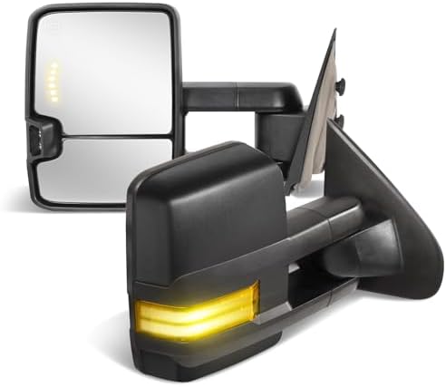 Heated Power Tow Mirrors With LED Switchback For 2003-2007 Chevy Silverado GMC Sierra