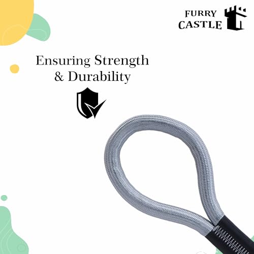 Image of Furry Castle Nylon Rope Leash for Dogs with 360 Degree Rotation for Medium and Large Dogs - White Colour in Small Size