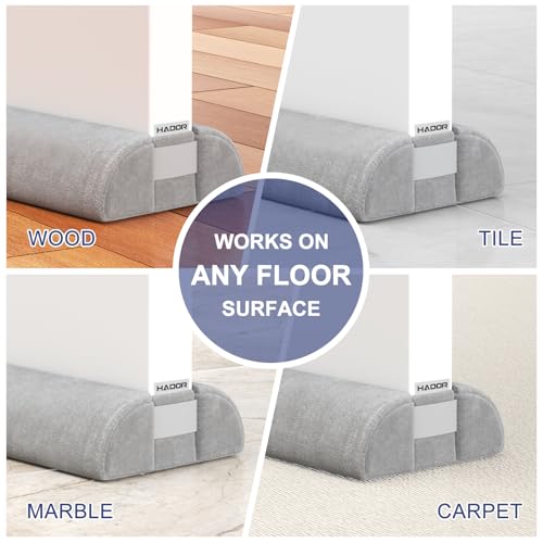 Hador DOOR DRAFT STOPPER Noise Blocker 32 Inches For Bottom Of Door, Grey Twin Triangular Under Door Draft Stopper Seal Gap Machine-Washable Air Blocker thumb #5