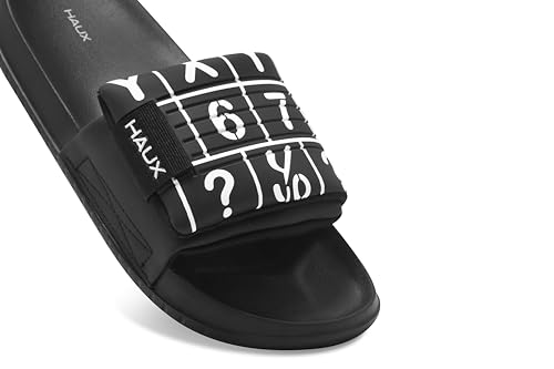 Image of HAUX Stylish Men's Sliders - Comfortable Slip-On Sandals with Modern Look | Lightweight, Durable, and Comfortable Footwear for All-Day Wear