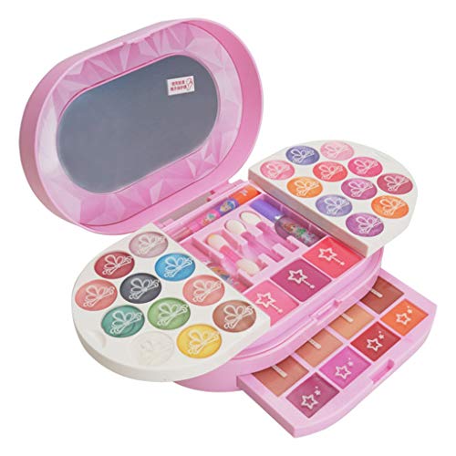 FXCO Maquillage pour Enfants Ensemble De Jouets Non Toxiques Semblant Jouer Cosmétique Écologique Maquillage Kit De Cadeaux De Sécurité De Beauté